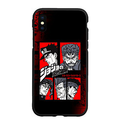 Чехол iPhone XS Max матовый JOJO BIZARRE ADVENTURE ДЖОДЖО АРТ, цвет: 3D-черный