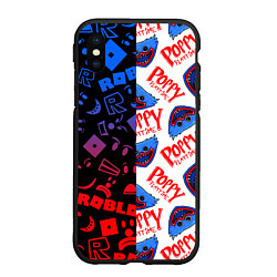 Чехол iPhone XS Max матовый ROBLOX x POPPY PLAYTIME РОБЛОКС ПОППИ ПЛЕЙТАЙМ, цвет: 3D-черный