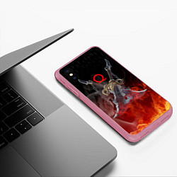 Чехол iPhone XS Max матовый МЕЧИ КРАТОСА, БОГ ВОЙНЫ, цвет: 3D-малиновый — фото 2