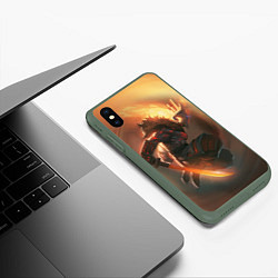 Чехол iPhone XS Max матовый DOTA 2 ДЖАГЕРНАУТ, цвет: 3D-темно-зеленый — фото 2