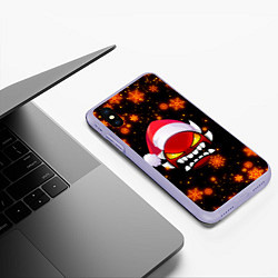 Чехол iPhone XS Max матовый Geometry Dash: New Year, цвет: 3D-светло-сиреневый — фото 2