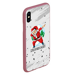 Чехол iPhone XS Max матовый Merry Christmas Santa Dabbing, цвет: 3D-малиновый — фото 2