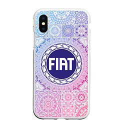 Чехол iPhone XS Max матовый FIAT BIG LOGO, цвет: 3D-белый