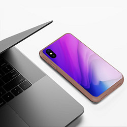 Чехол iPhone XS Max матовый Волновой Градиент, цвет: 3D-коричневый — фото 2