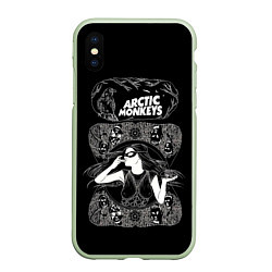 Чехол iPhone XS Max матовый Arctic monkeys Art, цвет: 3D-салатовый