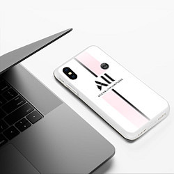 Чехол iPhone XS Max матовый Mbappe 7 PSG Pink Theme, цвет: 3D-белый — фото 2