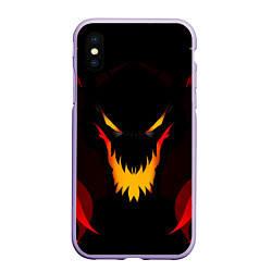 Чехол iPhone XS Max матовый DOTA 2 SHADOW FIEND ТЕНЬ ОГОНЬ, цвет: 3D-светло-сиреневый