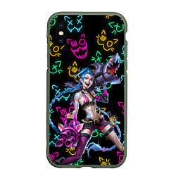 Чехол iPhone XS Max матовый JINX ARCANE NEON MEOW! LOL