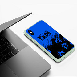 Чехол iPhone XS Max матовый Гражданская оборона Гр Об, цвет: 3D-салатовый — фото 2