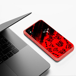 Чехол iPhone XS Max матовый Tokyo Revengers паттерн аниме, цвет: 3D-красный — фото 2