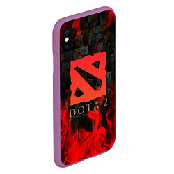 Чехол iPhone XS Max матовый DOTA 2 ЛОГО В ОГНЕ, ПЕРСОНАЖИ, цвет: 3D-фиолетовый — фото 2