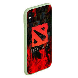 Чехол iPhone XS Max матовый DOTA 2 ЛОГО В ОГНЕ, ПЕРСОНАЖИ, цвет: 3D-салатовый — фото 2