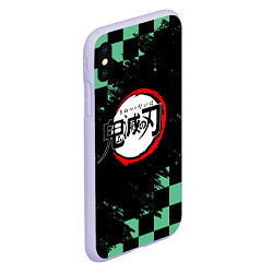 Чехол iPhone XS Max матовый ТАНДЖИРО, KIMETSU NO YAIBA LOGO, цвет: 3D-светло-сиреневый — фото 2