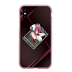 Чехол iPhone XS Max матовый Rosaria Розария, Genshin Impact, цвет: 3D-розовый