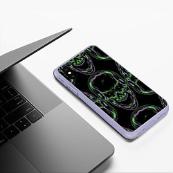 Чехол iPhone XS Max матовый Skulls vanguard pattern 2077, цвет: 3D-светло-сиреневый — фото 2