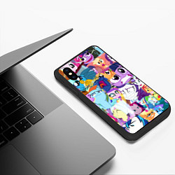Чехол iPhone XS Max матовый My Little Pony Персонажи, цвет: 3D-черный — фото 2