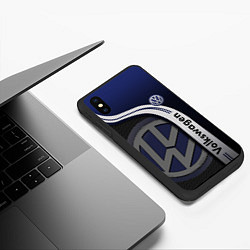 Чехол iPhone XS Max матовый Volkswagen Фольксваген, цвет: 3D-черный — фото 2