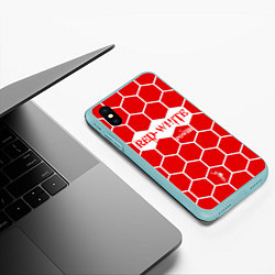 Чехол iPhone XS Max матовый Красно-Белая Сила, цвет: 3D-мятный — фото 2