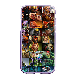 Чехол iPhone XS Max матовый HEROES DOTA 2 ПЕРСОНАЖИ ДОТА 2, цвет: 3D-светло-сиреневый