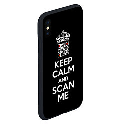 Чехол iPhone XS Max матовый Keep calm and scan me: fuck off, цвет: 3D-черный — фото 2