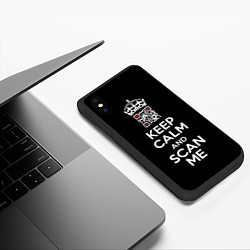 Чехол iPhone XS Max матовый Keep calm and scan me: fuck off, цвет: 3D-черный — фото 2