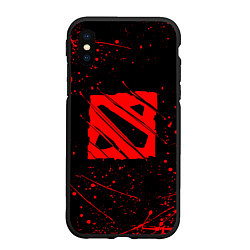 Чехол iPhone XS Max матовый DOTA 2 БРЫЗГИ КРАСОК, КРОВЬ, цвет: 3D-черный