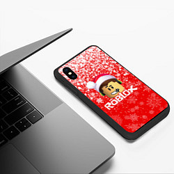 Чехол iPhone XS Max матовый ROBLOX НОВОГОДНИЙ SMILE 2022, цвет: 3D-черный — фото 2