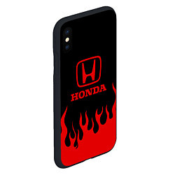 Чехол iPhone XS Max матовый HONDA, ХОНДА КРАСНЫЙ ОГОНЬ, цвет: 3D-черный — фото 2