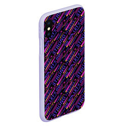 Чехол iPhone XS Max матовый Сильный STRONG, цвет: 3D-светло-сиреневый — фото 2