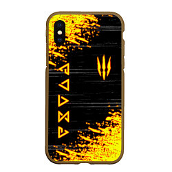 Чехол iPhone XS Max матовый The Witcher Neon, цвет: 3D-коричневый