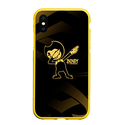 Чехол iPhone XS Max матовый Bendy and the ink machine золотистый, цвет: 3D-желтый