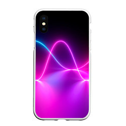 Чехол iPhone XS Max матовый Лучи света pink theme, цвет: 3D-белый