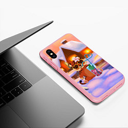 Чехол iPhone XS Max матовый Тигрица на отдыхе с коктейлем, цвет: 3D-баблгам — фото 2