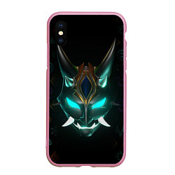 Чехол iPhone XS Max матовый МАСКА СЯО, GENSHIN IMPACT, СИМВОЛЫ, цвет: 3D-розовый