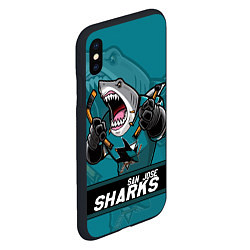 Чехол iPhone XS Max матовый San Jose Sharks, Сан Хосе Шаркс, цвет: 3D-черный — фото 2