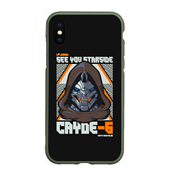 Чехол iPhone XS Max матовый Cayde-6 арт, цвет: 3D-темно-зеленый