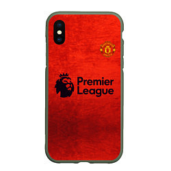 Чехол iPhone XS Max матовый MU Manchester United MU, цвет: 3D-темно-зеленый