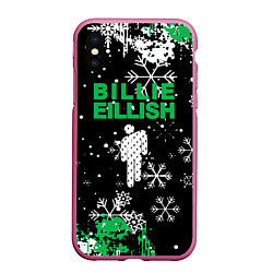 Чехол iPhone XS Max матовый Billie eilish новый год снежинки