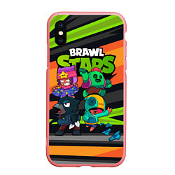 Чехол iPhone XS Max матовый Компания Brawl Stars, цвет: 3D-баблгам