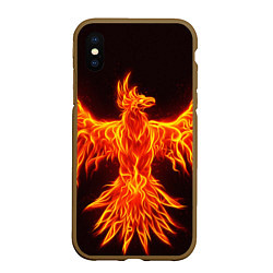 Чехол iPhone XS Max матовый ОГНЕННЫЙ ФЕНИКС FIRE PHOENIX, цвет: 3D-коричневый