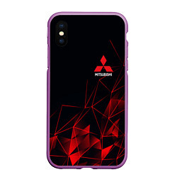 Чехол iPhone XS Max матовый MITSUBISHI GEOMETRY RED SPORT JAPAN, цвет: 3D-фиолетовый