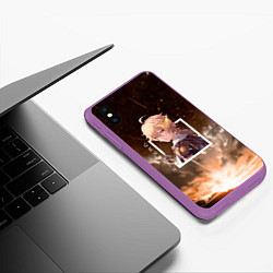 Чехол iPhone XS Max матовый Итэр Aether, Genshin Impact Геншин импакт, цвет: 3D-фиолетовый — фото 2
