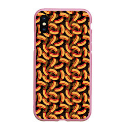 Чехол iPhone XS Max матовый Хот-Доги Hot Dogs, цвет: 3D-розовый