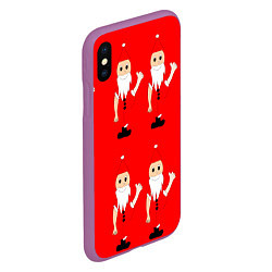 Чехол iPhone XS Max матовый Дед морозsanta claus, цвет: 3D-фиолетовый — фото 2