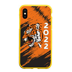 Чехол iPhone XS Max матовый ТИГР 2022 TIGER 2022, цвет: 3D-желтый