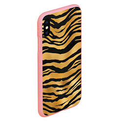 Чехол iPhone XS Max матовый Текстура шкуры тигра, цвет: 3D-баблгам — фото 2