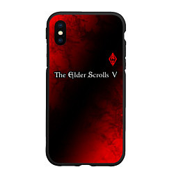 Чехол iPhone XS Max матовый SKYRIM - Tie-Dye, цвет: 3D-черный