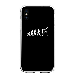 Чехол iPhone XS Max матовый Astroevolution black synthetic edition, цвет: 3D-белый