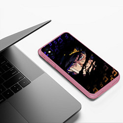 Чехол iPhone XS Max матовый JOJOS BIZARRE ADVENTURE ЛИЦО ГЕРОЯ, цвет: 3D-малиновый — фото 2