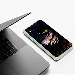 Чехол iPhone XS Max матовый JOJOS BIZARRE ADVENTURE ЛИЦО ГЕРОЯ, цвет: 3D-салатовый — фото 2